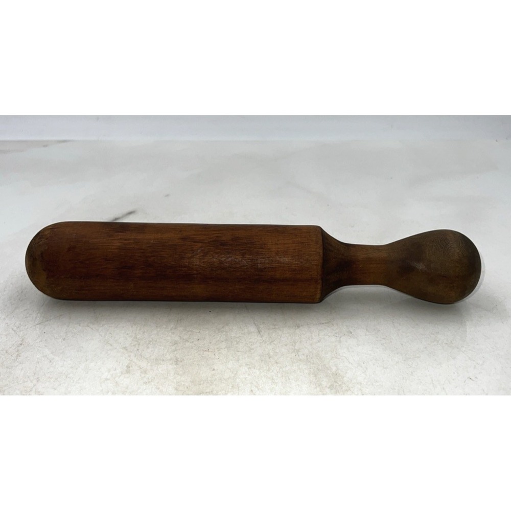 ANTIQUE PRIMATIVE VINTAGE SOLID WOOD HAND MASHER POTATO CABBAGE SAUERKRAUT 11"